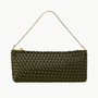 Naghedi GALA CLUTCH SATIN IN JUNIPER at Romi Boutique