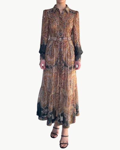 RUZA LONG DRESS IN GREEN MULTI
