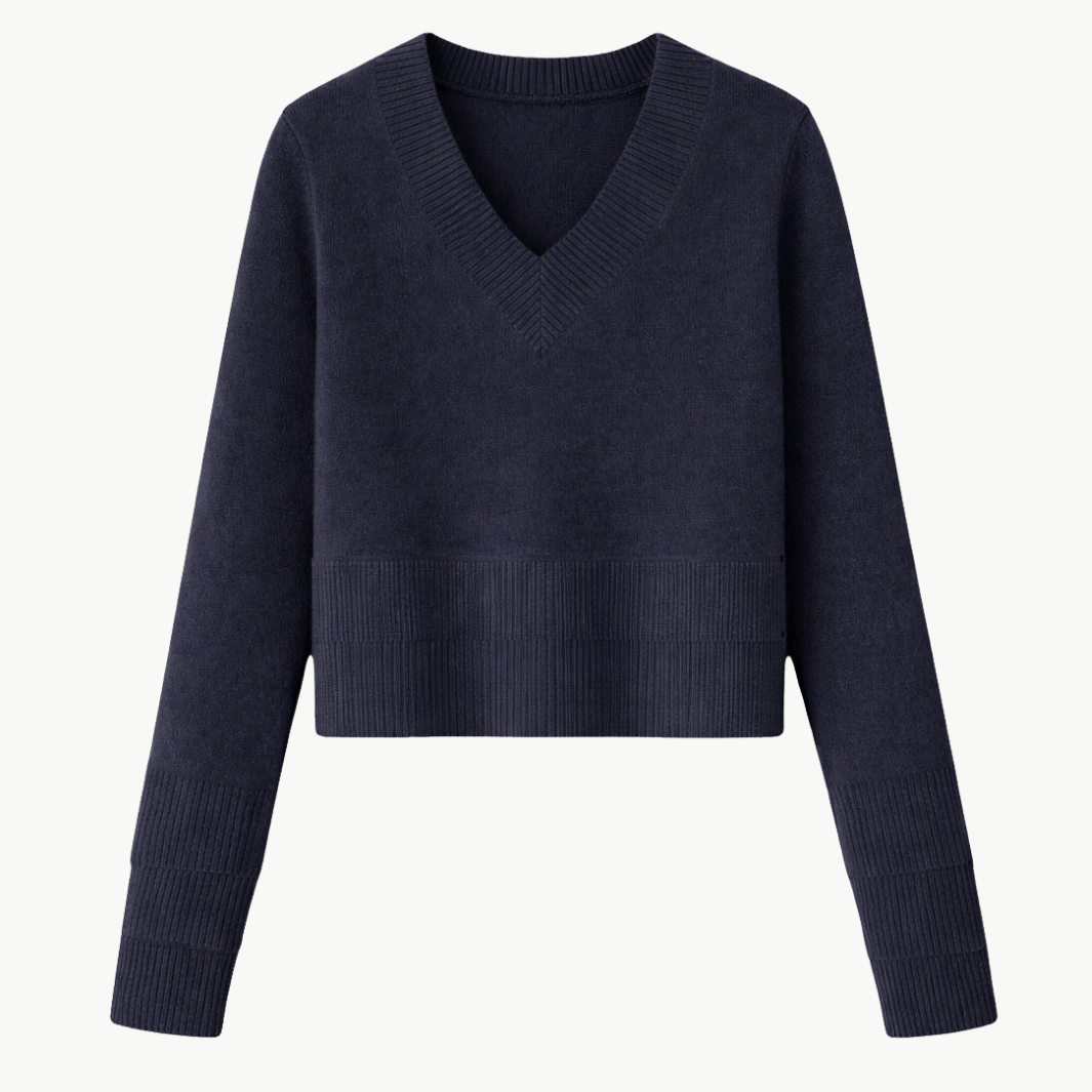 Autumn Cashmere V NECK WITH HIGH CUFFS at Romi Boutique