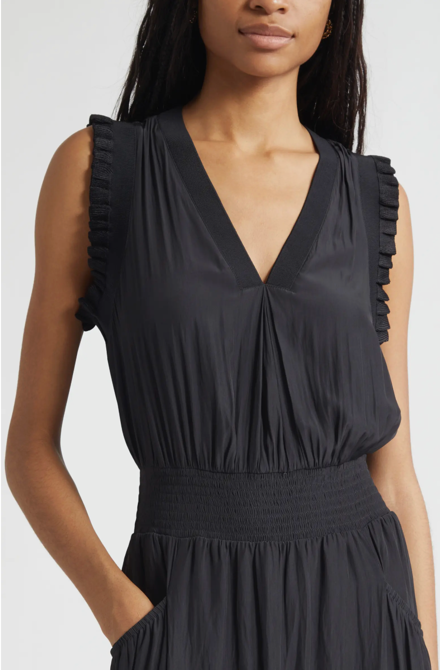 Ramy Brook COCO SMOCKED SLEEVELESS DRESS at Romi Boutique