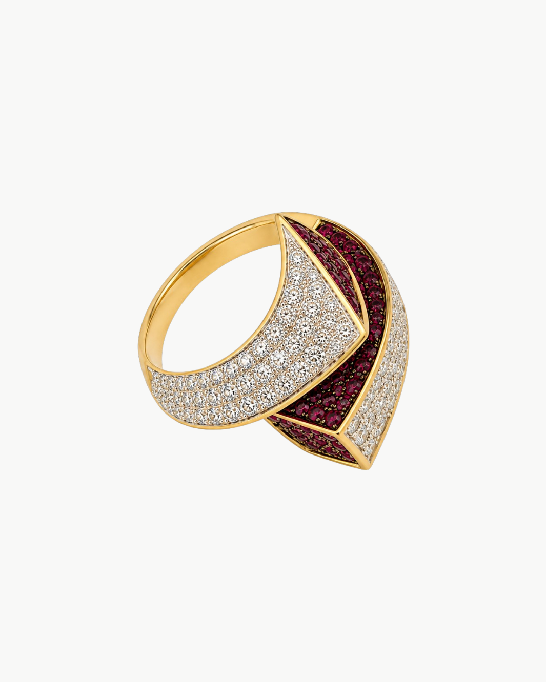 Vintage 70s Diamond and Ruby Ring