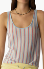 Guest In Residence FINE STRIPE TANK at Romi Boutique