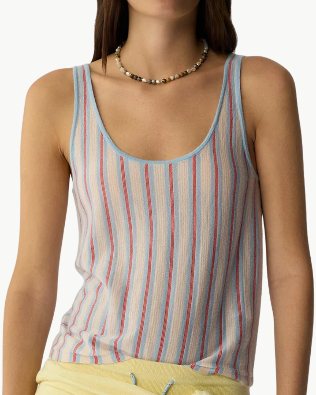 Guest In Residence FINE STRIPE TANK at Romi Boutique