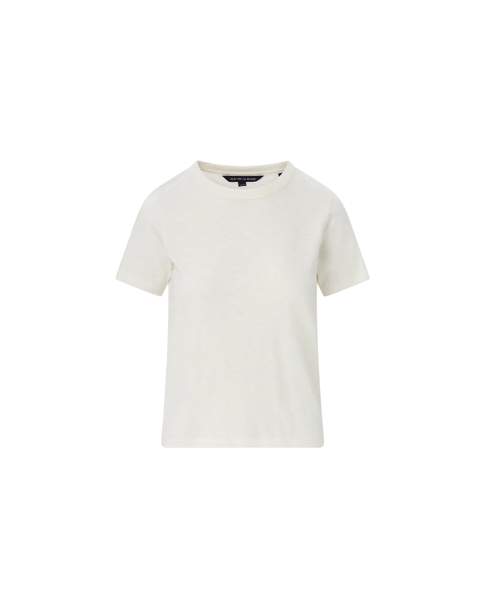 CARLA COTTON CREWNECK TEE IN ECRU