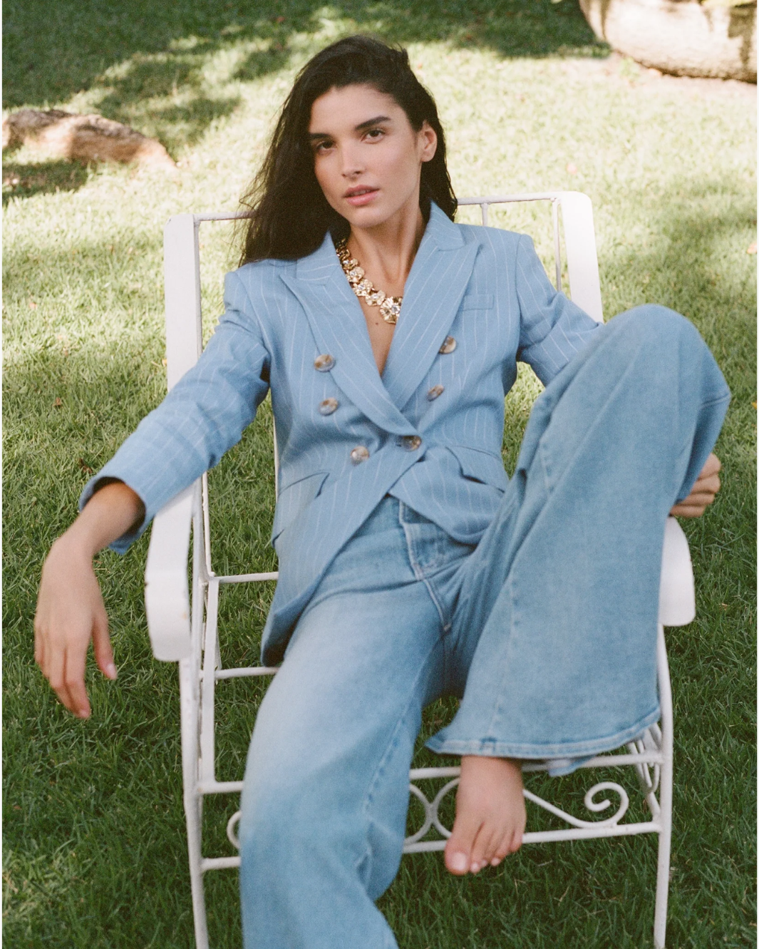 Veronica Beard MILLER PINSTRIPE DICKEY JACKET at Romi Boutique