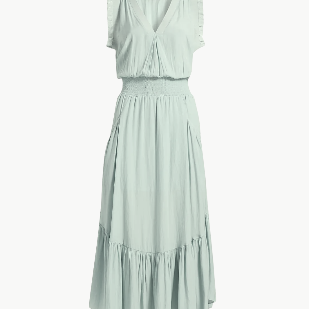 Ramy Brook COCO SMOCKED SLEEVELESS DRESS at Romi Boutique