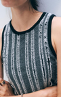White & Warren LINEN BLEND TEXTURED TOP at Romi Boutique