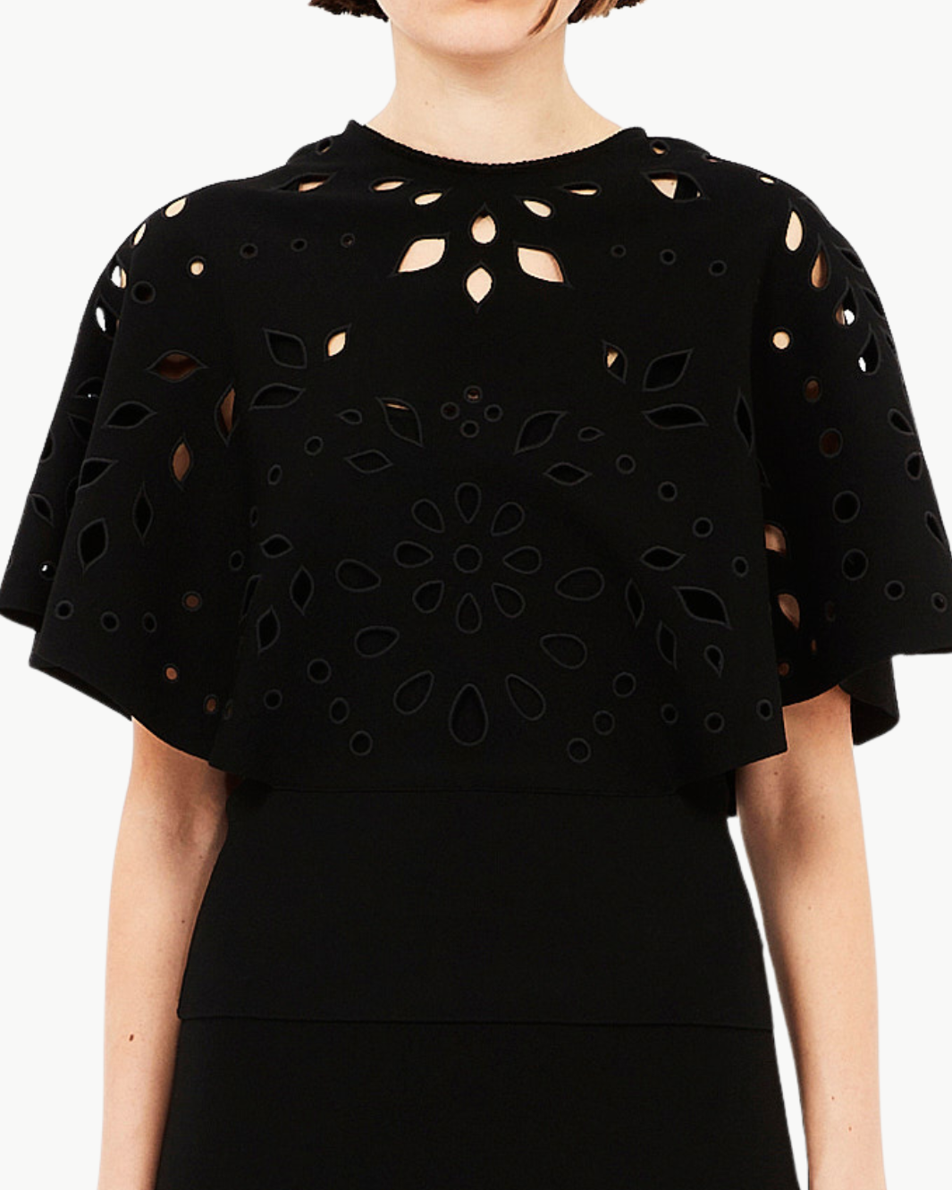 JOSIE CAPE SLEEVE KNIT TOP IN NOIR
