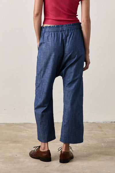 SHAILEY PAPERBAG WAIST PANTS IN INDIGO