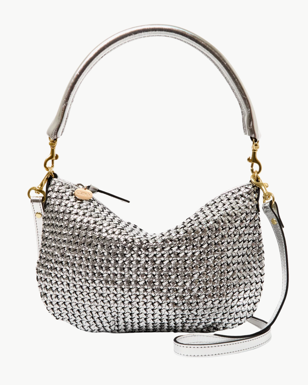 PETIT MOYEN MESSENGER IN SILVER WOVEN ETOILE