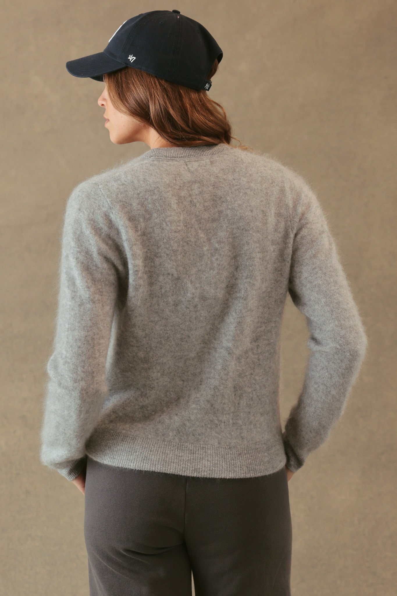 ELYSE FUZZY 2 WAY ZIP CARDIGAN IN HEATHER