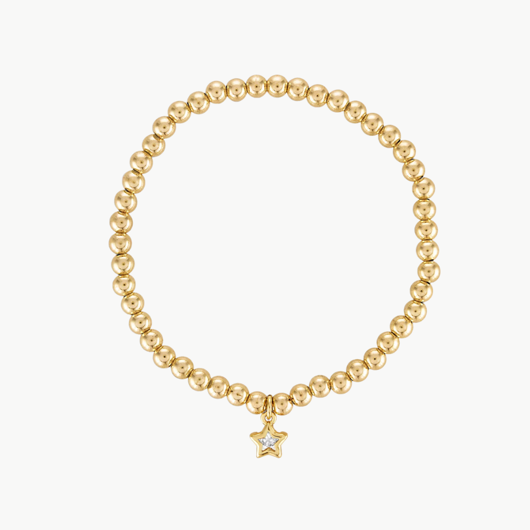 Alexa Leigh BEZEL STAR BRACELET IN GOLD at Romi Boutique