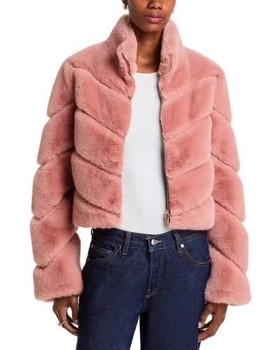 BRIANNA FAUX FUR JACKET IN MISTY ROSE