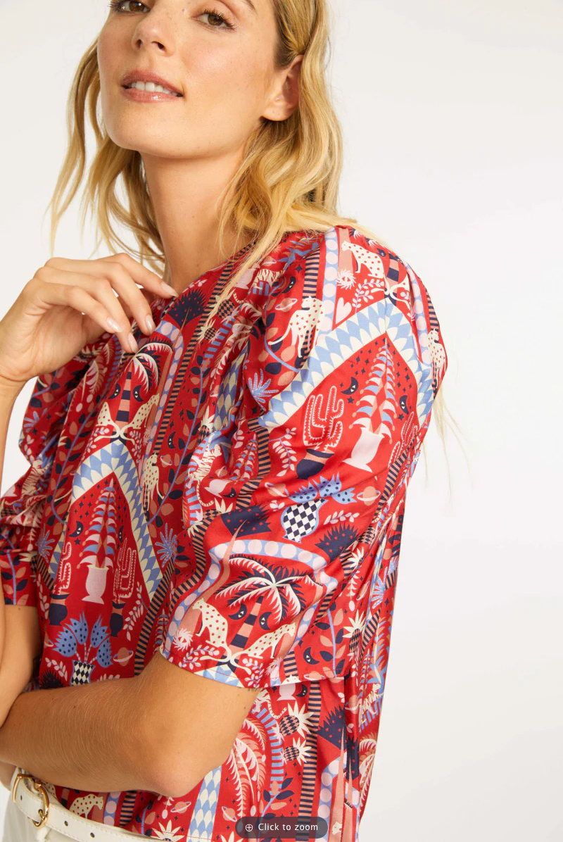 ROBINE TOP IN RUBY TROPICS - Romi Boutique
