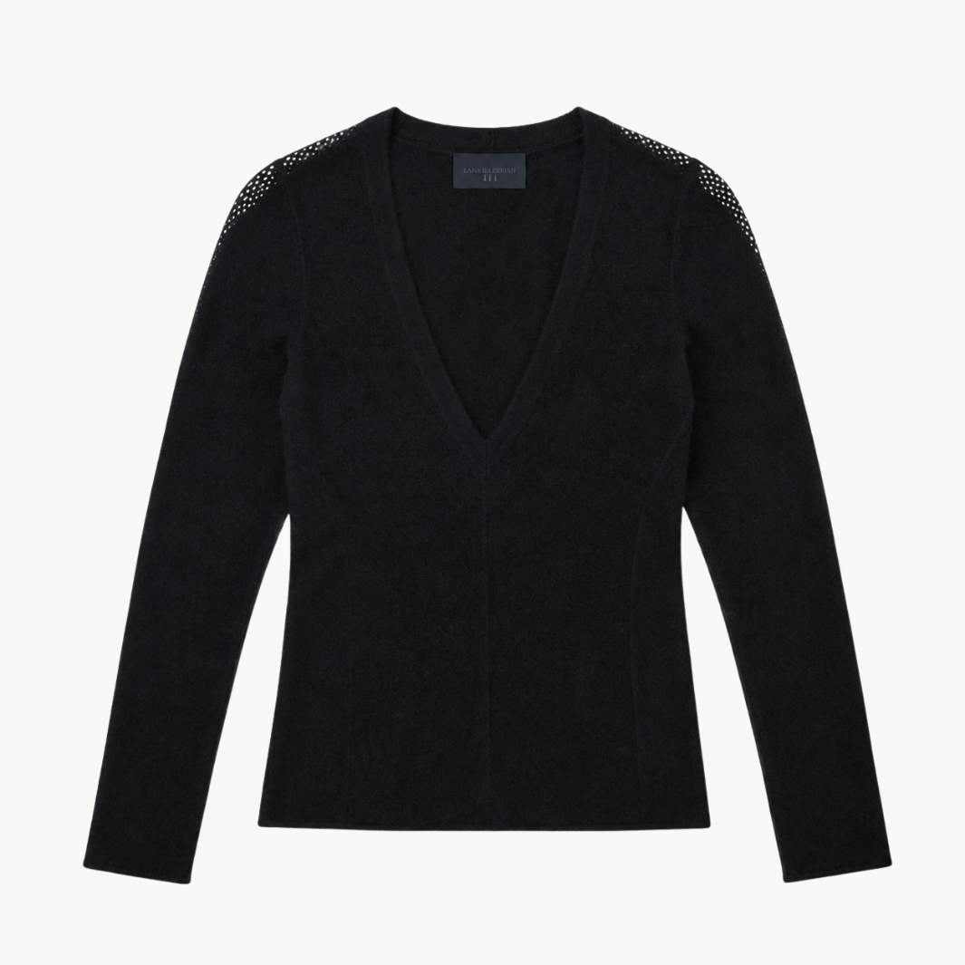 Cal Mesh Fleece V-Neck Sweater