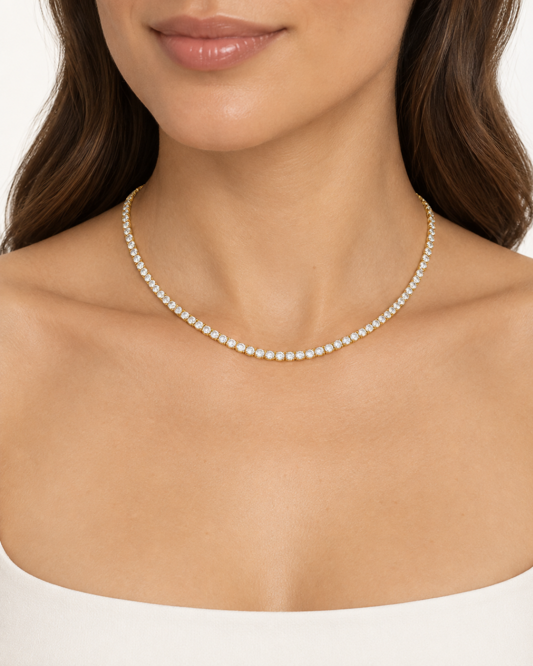 Emerson Stone Essential Diamond Tennis Necklace at Romi Boutique