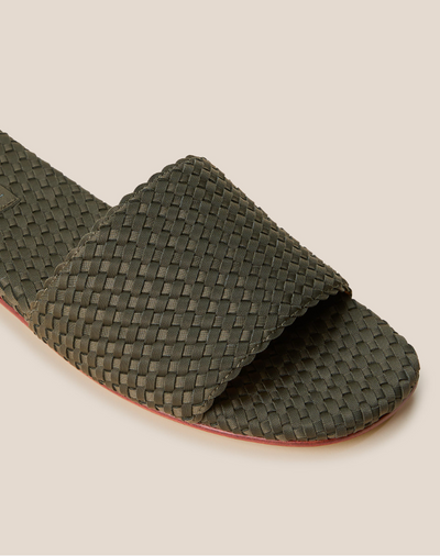 ST. BARTHS SLIDE IN OLIVE