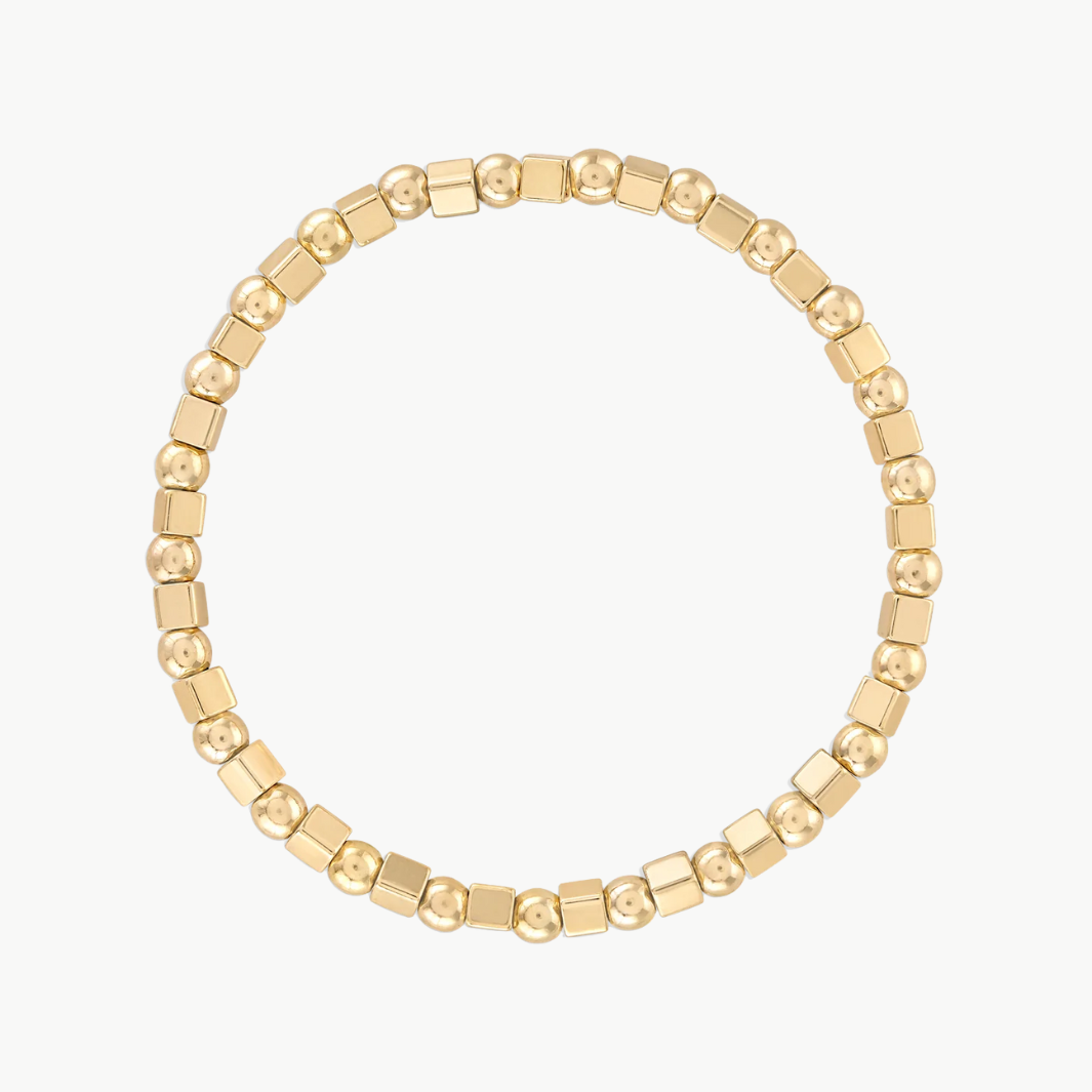 Alexa Leigh ALTERNATING SQUARE & ROUNDED BEAD BRACELET at Romi Boutique