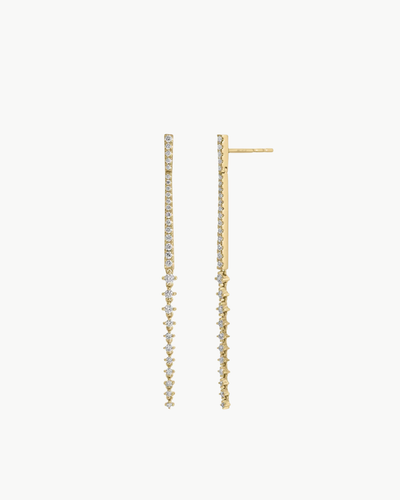 DIAMOND DUSTER DROP EARRINGS IN 14K YELLOW GOLD