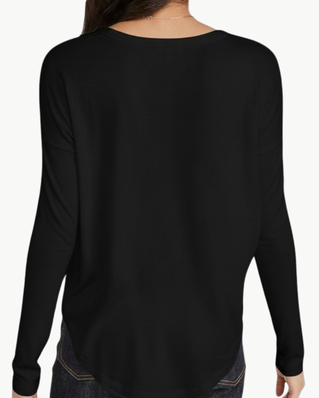 THE LONG SLEEVE KNIT TEE IN BLACK