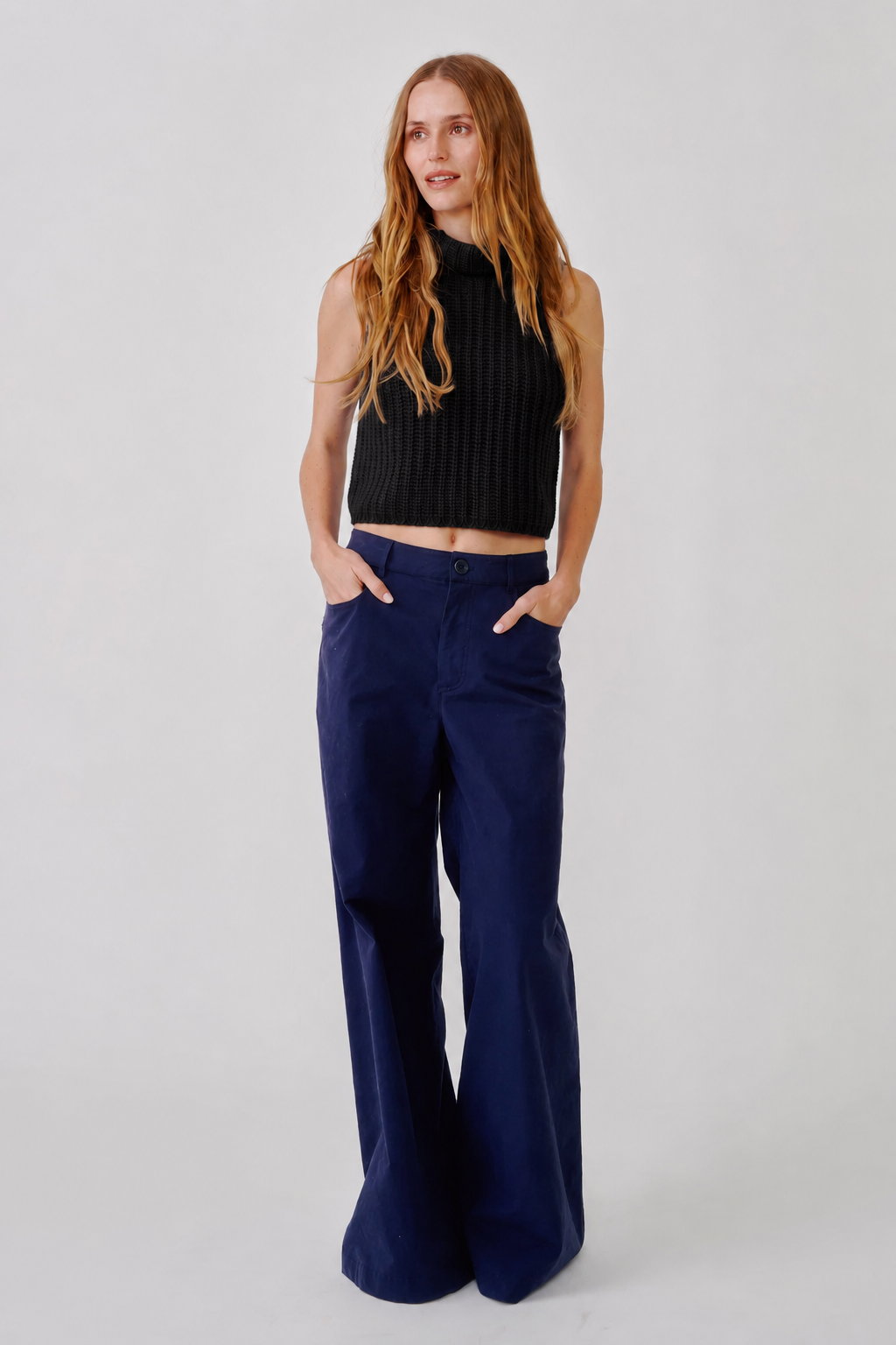 Saige Cropped Cashmere Turtleneck
