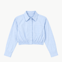 Cropped Elastic Waist Shirt