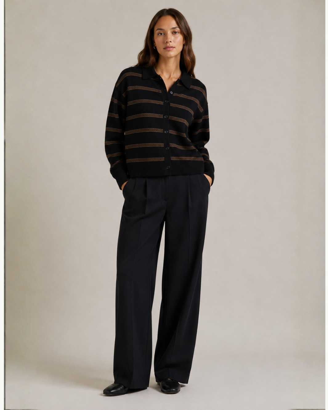 Cashmere Striped Cardigan