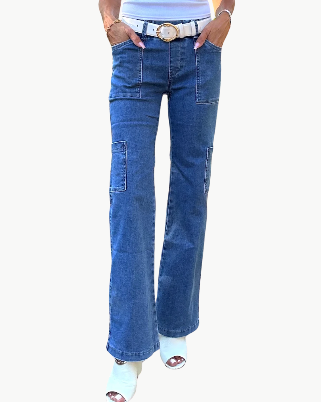 ROSE CARGO IN MEDIUM DENIM