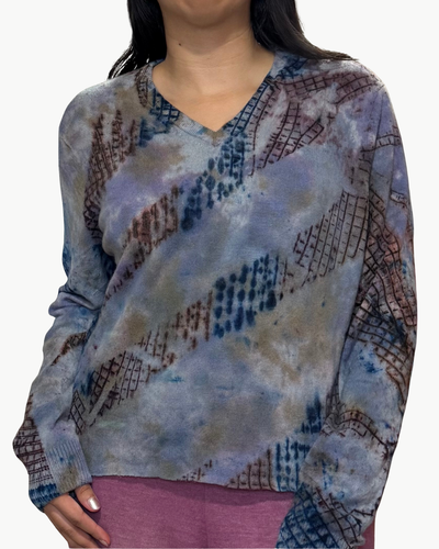 OVERSIZED V-NECK CROP INGRATE IN DUST BOWL