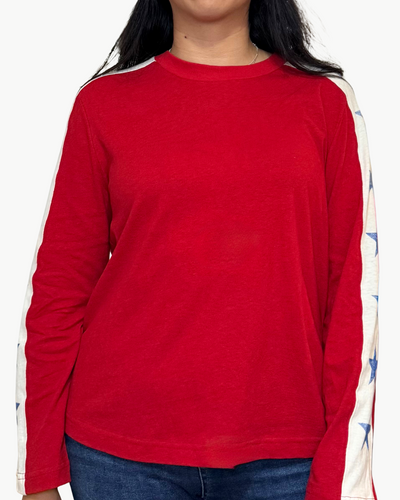 STAR CONTRAST LS JERSEY IN CRIMSON