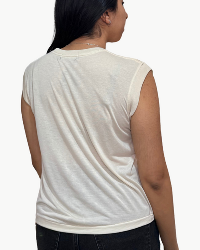 KEEP ON LOVIN SLEEVELESS TEE IN BIRCH