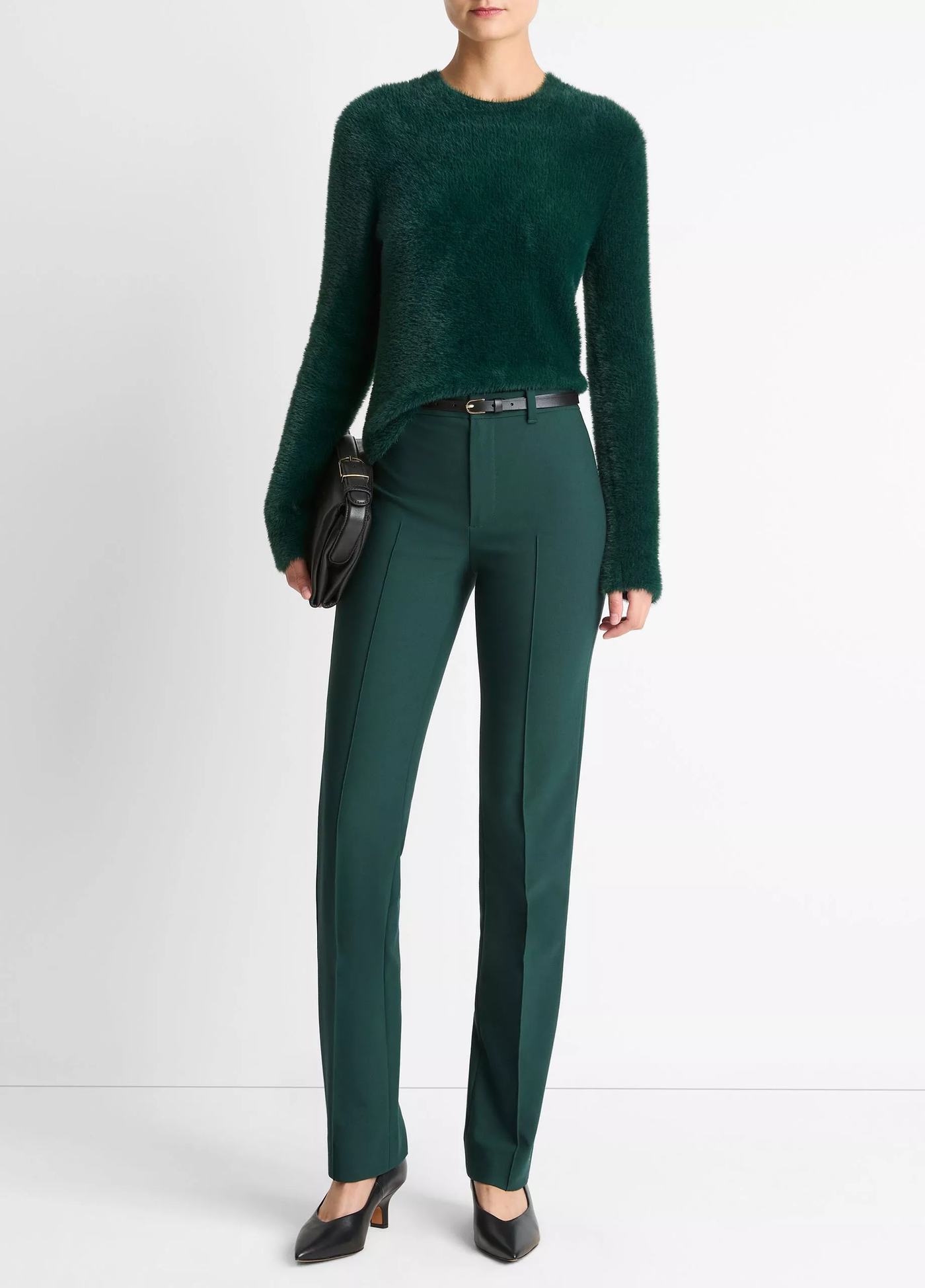 EYELASH CREW NECK SWEATER IN JUNIPER