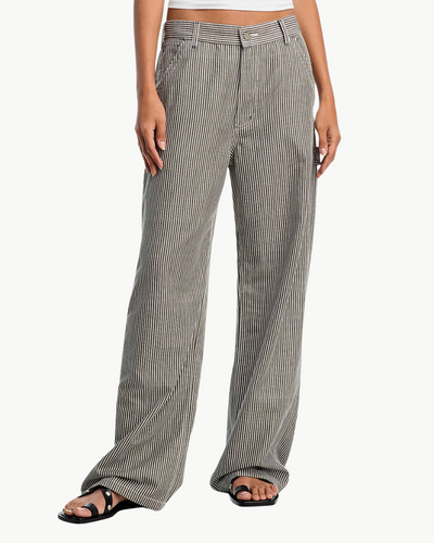 TERI WIDE LEG CARPENTER PANT IN RAILROAD GREY