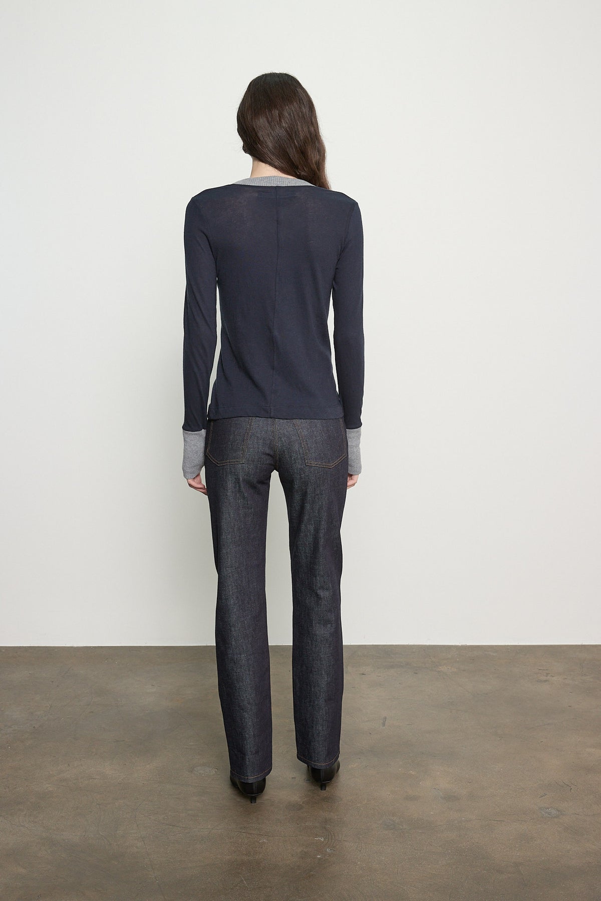 Enza Costa Fine Cashmere Easy Cuffed U Shirt at Romi Boutique