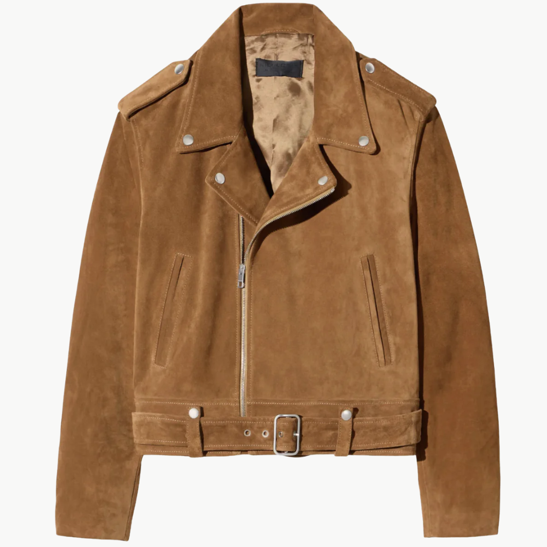 Nili Lotan Evel Biker Suede Jacket at Romi Boutique
