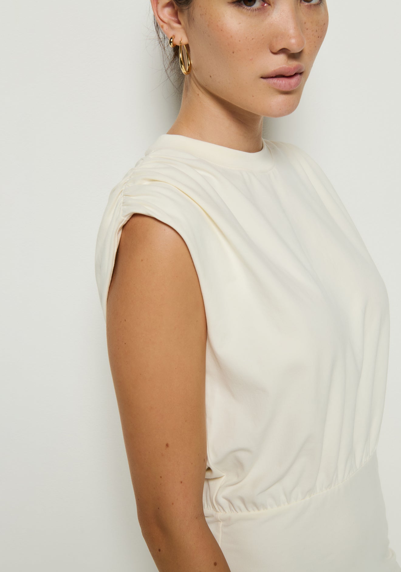 JAC MUSCLE TANK DRESS IN PORCELAIN
