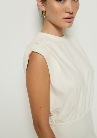 JAC MUSCLE TANK DRESS IN PORCELAIN