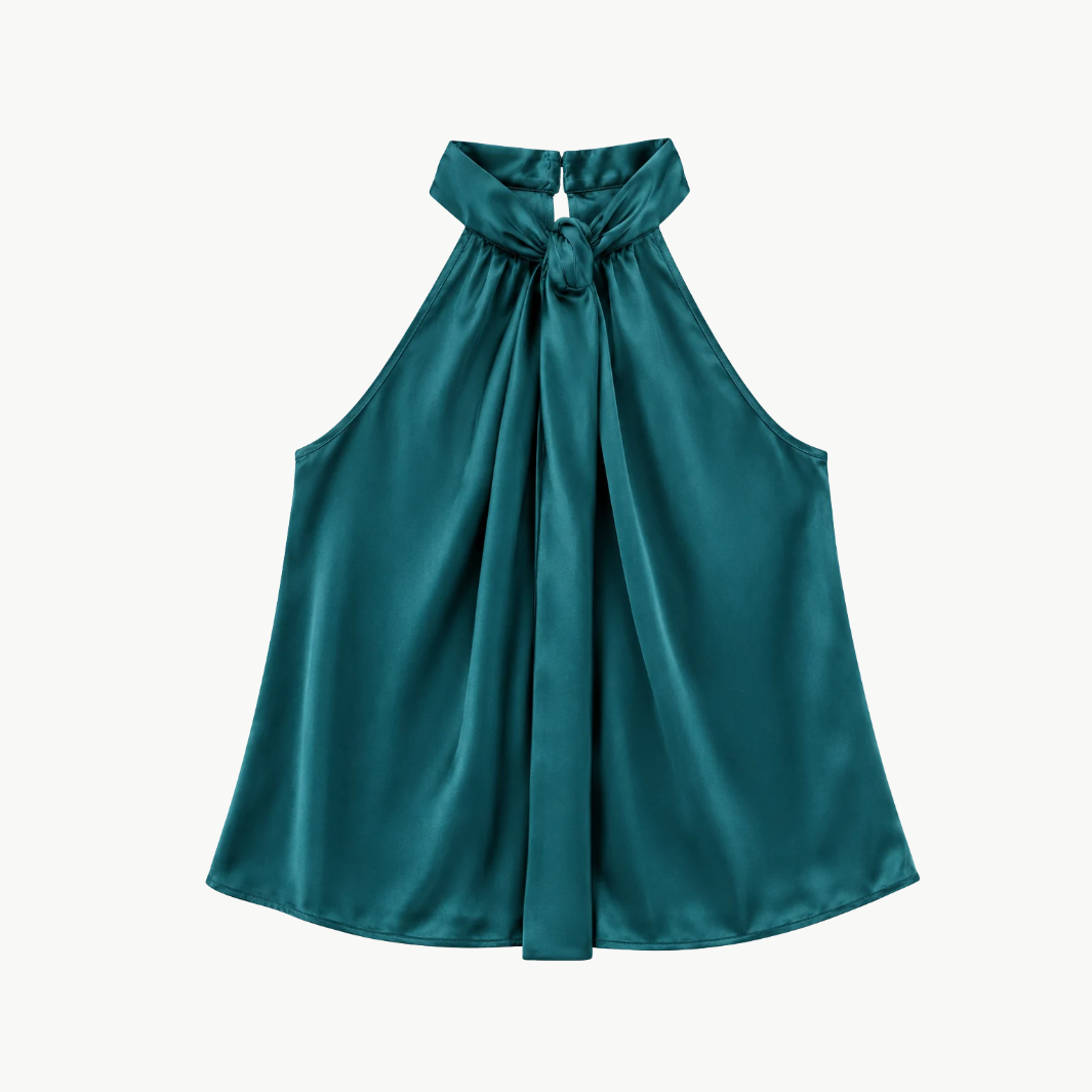 Go Silk Go High Neck Halter at Romi Boutique
