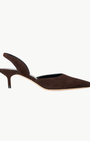 Staud SEBASTIAN SLINGBACK IN SUEDE ESPRESSO at Romi Boutique