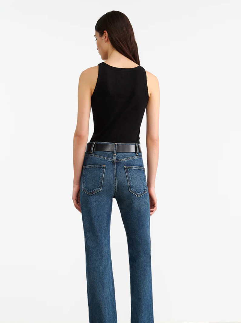 JENNIFER RIB TANK IN JET BLACK