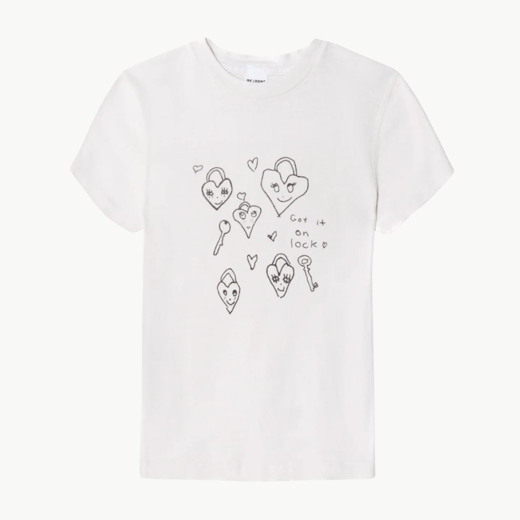 Re/Done 90s "Baby Hearts" Tee at Romi Boutique