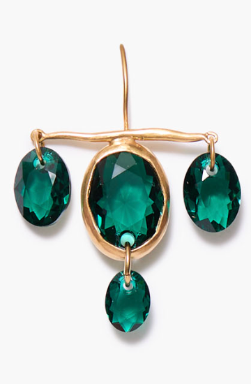 BIG CRYSTAL EARRINGS IN EMERALD