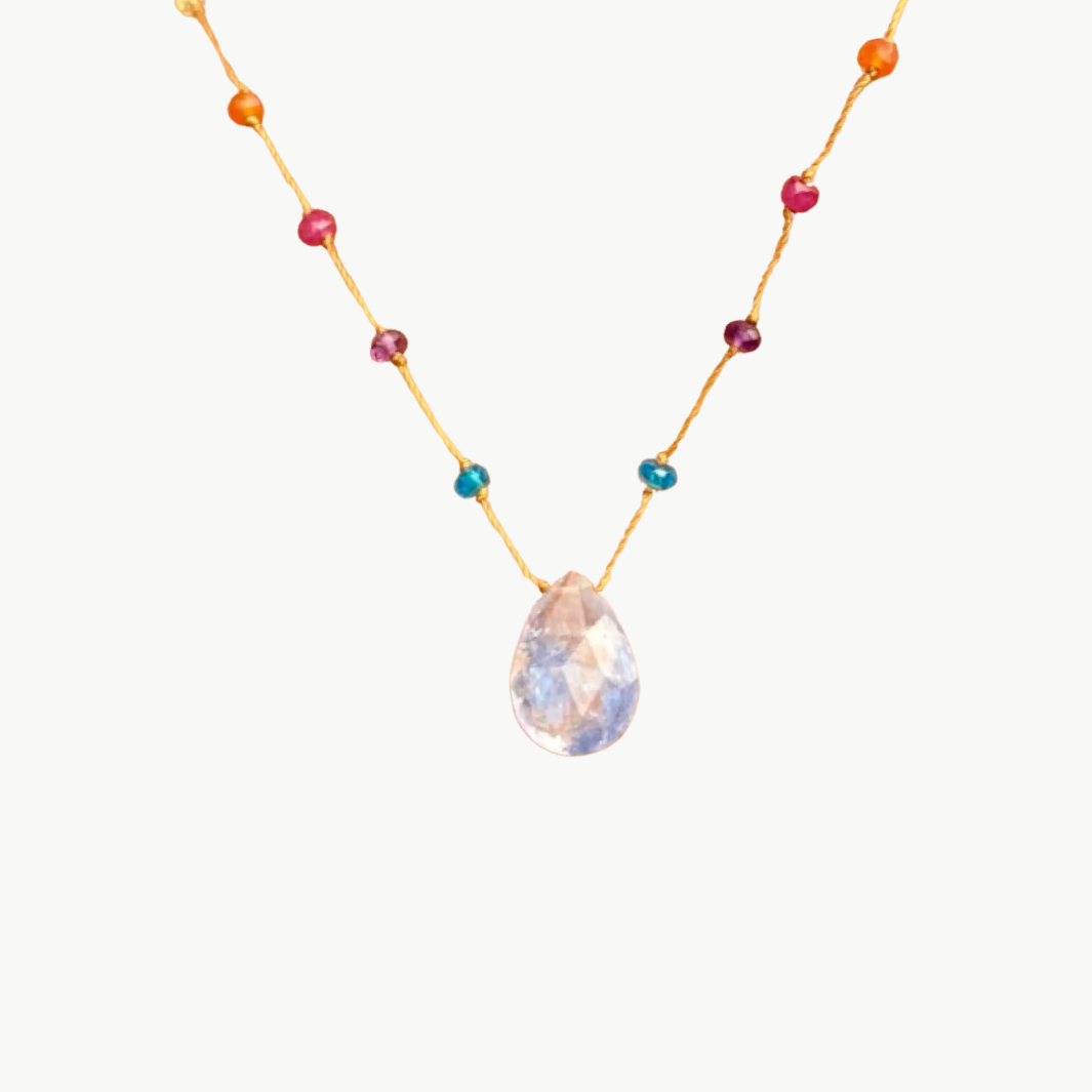 Amalia DUMORTIERITE IN RAINBOW DROP at Romi Boutique