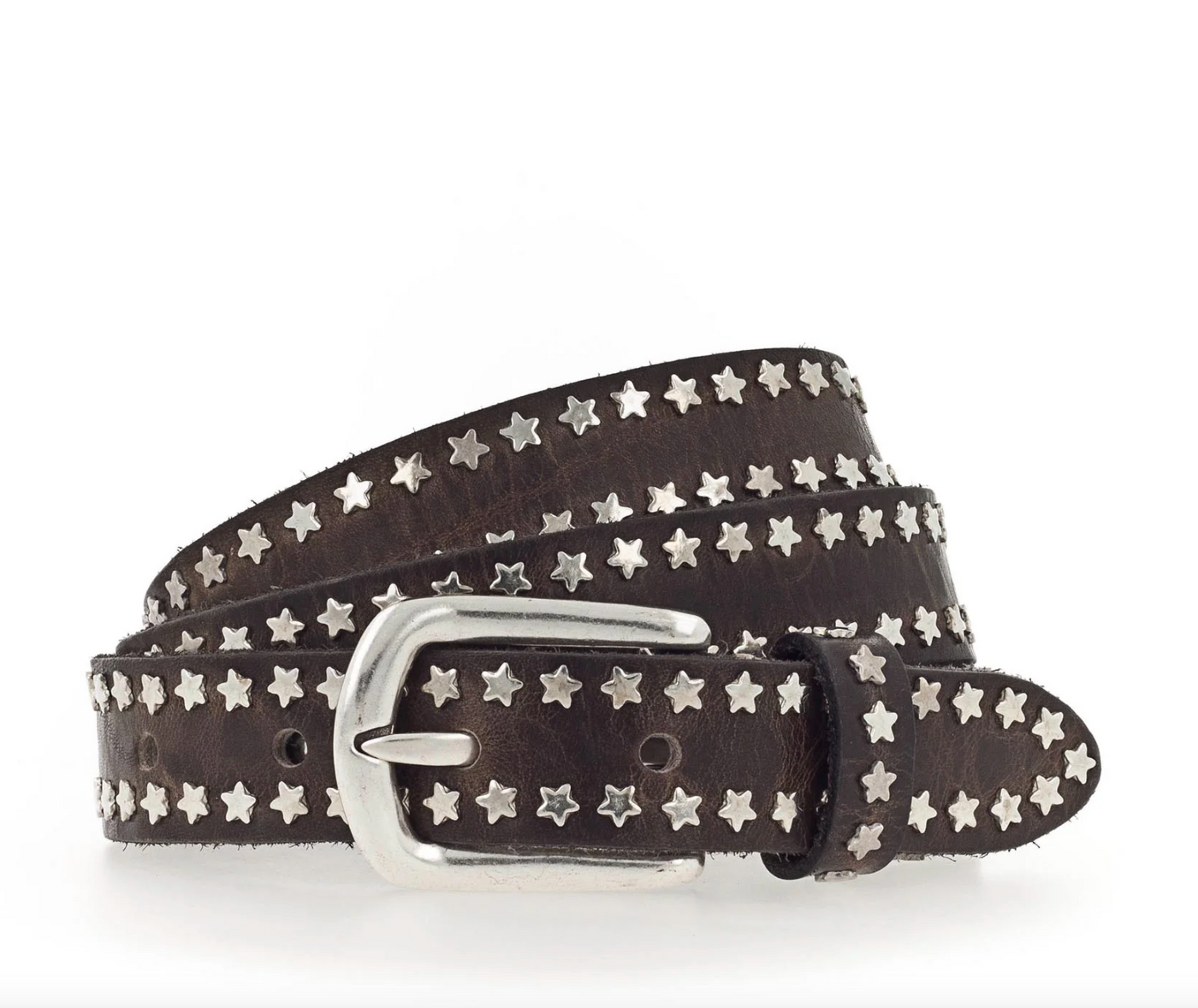 STINA STAR EMBOSSED BELT IN BROWN - Romi Boutique