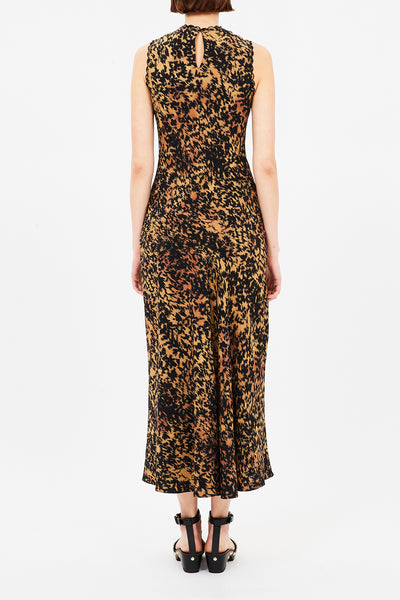 CLEA SLEEVELESS BIAS MIDI DRESS IN SAVANNAH