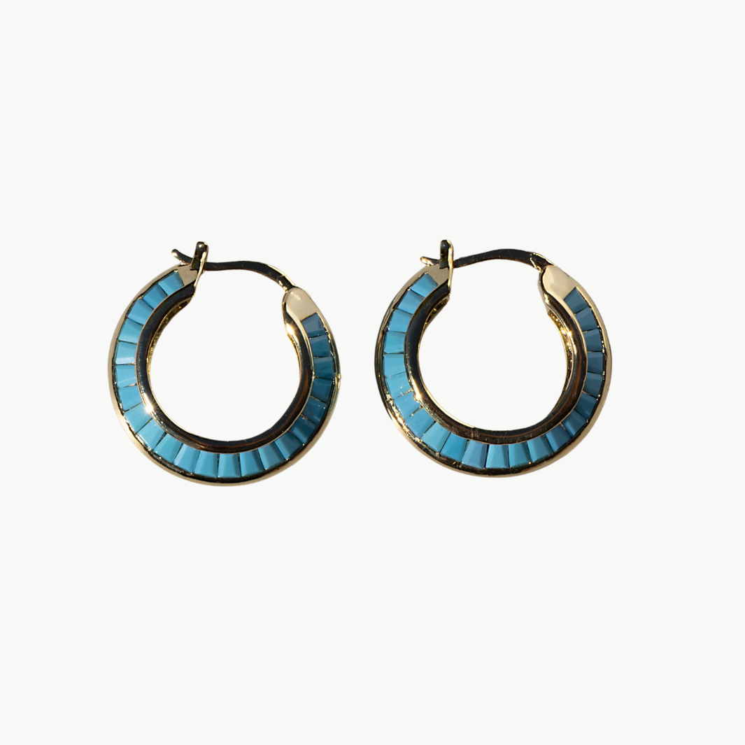 Native Gem RAZOR EDGE HOOPS at Romi Boutique