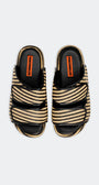 Simon Miller STRIPE RAFFIA CRO SLIDE at Romi Boutique