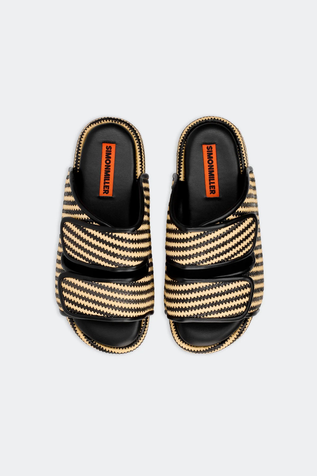 Simon Miller STRIPE RAFFIA CRO SLIDE at Romi Boutique