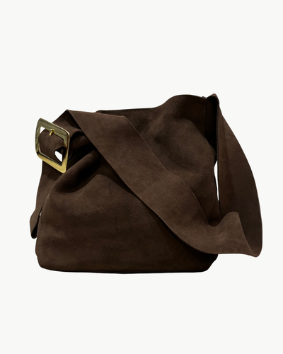 MARGARITA SHOULDER BAG IN BROWN SUEDE