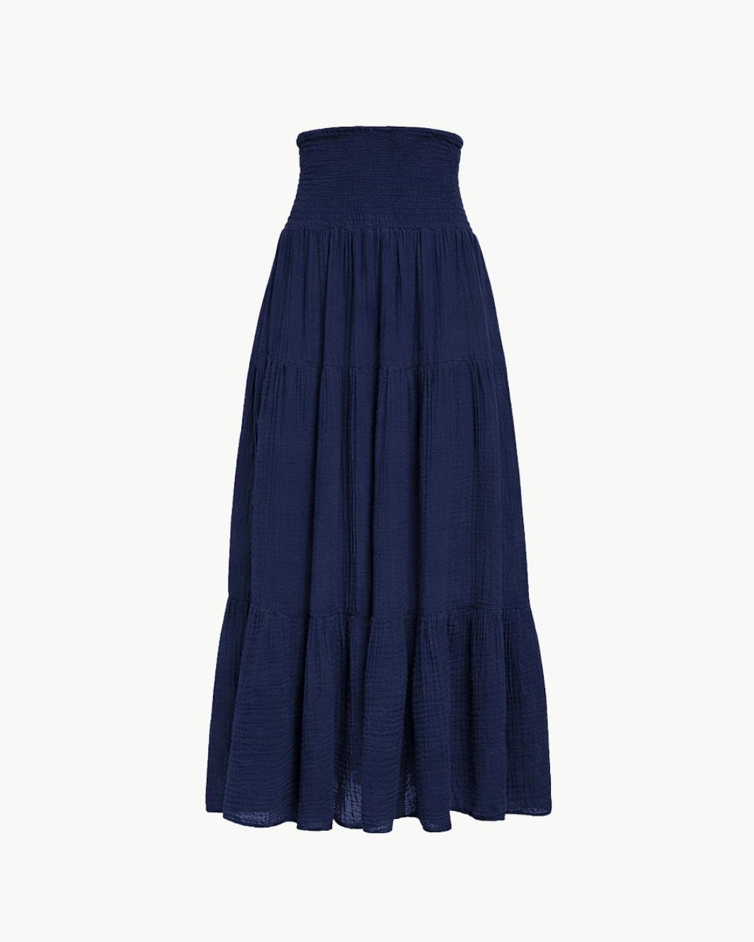 SMOCKED MAXI SKIRT GAUZE - Romi Boutique